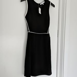Little Black Dress with White Piping